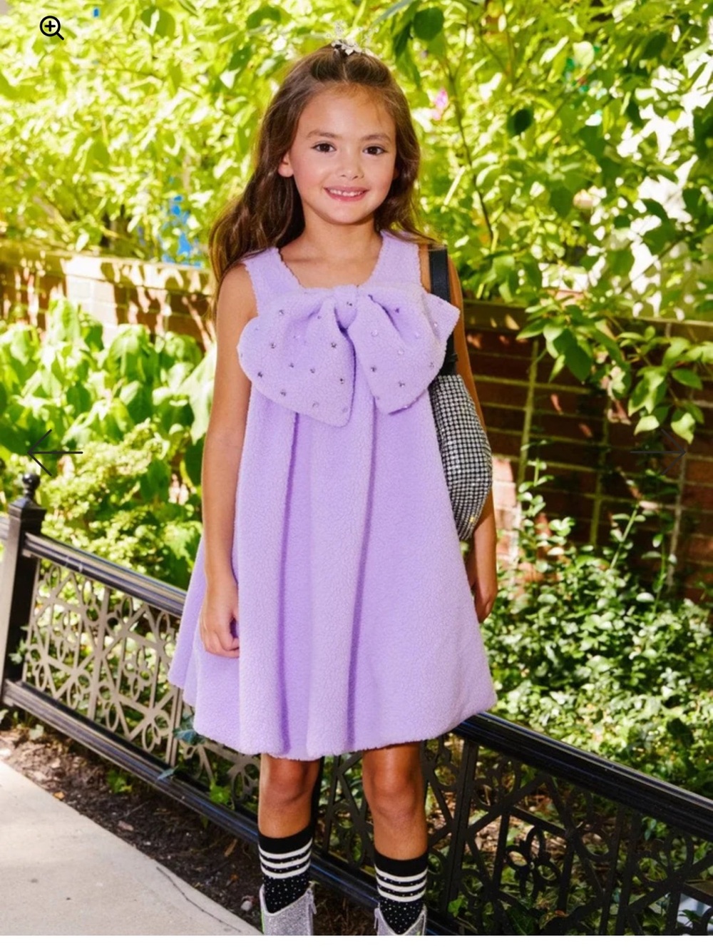 Lola + the boys Lavender Big Bow Teddy Dress